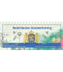 Nederlandse bloemenhoning aquarel etiket (rechthoekig)