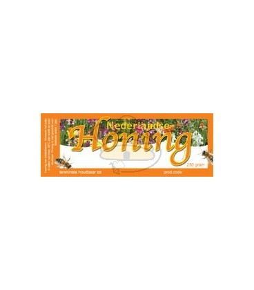 Honingetiket voor 250 gr met bloemen (100 stuks)