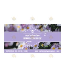 Honingetiket Madeliefje & bij lila Nederlandse bloemenhoning