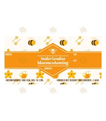 Honingetiket Hip geel oranje Nederlandse bloemenhoning