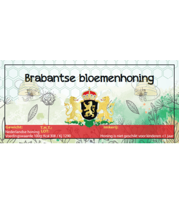 Etiket Brabantse bloemenhoning 100 stuks