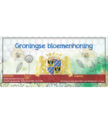 Etiket Groningse bloemenhoning 100 stuks