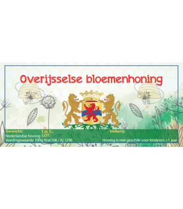 Etiket Overijsselse bloemenhoning 100 stuks