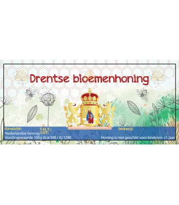 Etiket Drentse bloemenhoning 100 stuks