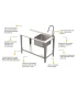Honingproductietafel met spoelbak en kraan RVS - 150 cm