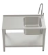 Honingproductietafel met spoelbak en kraan RVS - 150 cm