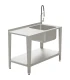 Honingproductietafel met spoelbak en kraan RVS - 150 cm