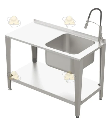 Honingproductietafel met spoelbak en kraan RVS - 150 cm