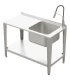Honingproductietafel met spoelbak en kraan RVS - 150 cm