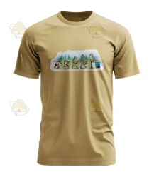 T-shirt 'de evolutie van een imker' beige