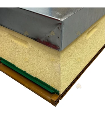 Dadant Blatt bijenkast (1BK) - pastel geel geverfd & Nicot bodem