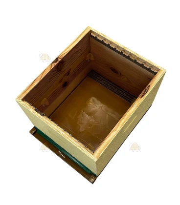 Dadant Blatt bijenkast (1BK) - pastel geel geverfd & Nicot bodem
