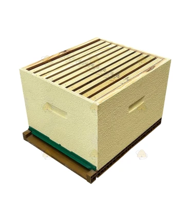 Dadant Blatt bijenkast (1BK) - pastel geel geverfd & Nicot bodem