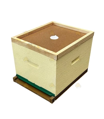 Dadant Blatt bijenkast (1BK) - pastel geel geverfd & Nicot bodem