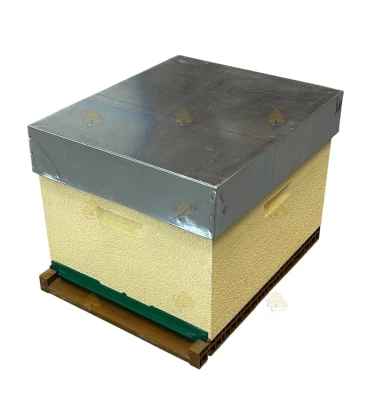 Dadant Blatt bijenkast (1BK) - pastel geel geverfd & Nicot bodem