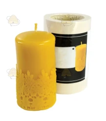 Hoge kaars met kantmotief, gietvorm