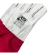 Imkerhandschoenen, leer & katoen roze / wit