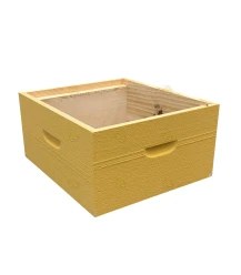 Broedkamer Spaarkast grenen - lichtgeel geverfd