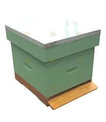 Spaarkast grenen (1bk, 1hk) - mintgroen geverfd