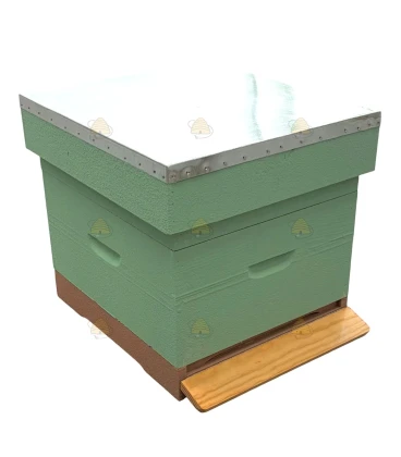 Spaarkast grenen (1bk, 1hk) - mintgroen geverfd