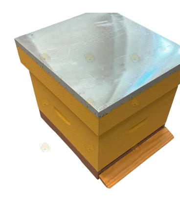 Spaarkast grenen (1bk, 1hk) - lichtgeel geverfd