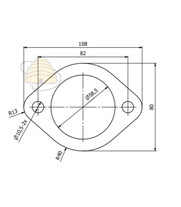 Wit afsluit rubber snijkraan (2" - 585 mm) Lyson