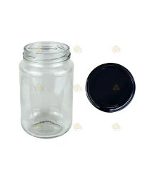 Ronde glazen potten 60 stuks - 375 ml / 450 gram, met keuze uit deksels (TO 63 mm)