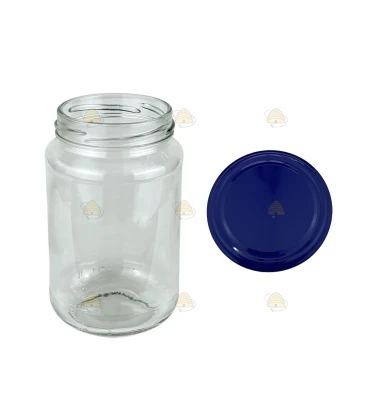 Ronde glazen potten 60 stuks - 375 ml / 450 gram, met keuze uit deksels (TO 63 mm)