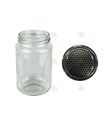 Ronde glazen potten 60 stuks - 375 ml / 450 gram, met keuze uit deksels (TO 63 mm)