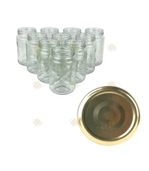Glazen jampotten rond 60 stuks - 375 ml / 450 gram, met keuze uit RSB-klikdeksels (TO 63 mm)