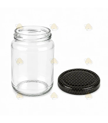 Ronde glazen potten 60 stuks - 375 ml / 450 gram, met keuze uit deksels (TO 63 mm)