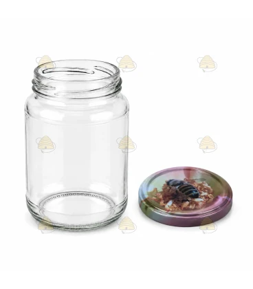 Ronde glazen potten 60 stuks - 375 ml / 450 gram, met keuze uit deksels (TO 63 mm)