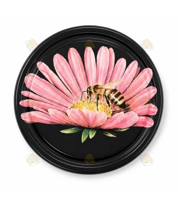 Doos deksels bij op roze margriet, 63 mm TO - 1440 stuks