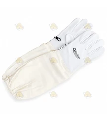 Imkerhandschoenen, leer & katoen wit - BeeFun®