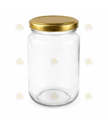 Ronde glazen potten - 375 ml / 450 gram, met deksel (TO 63 mm)