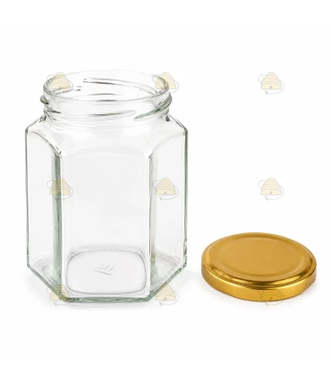 Hexagonale pot 196ml / 250g, met deksel