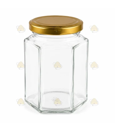 Hexagonale pot 196ml / 250g, met deksel