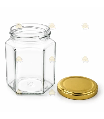 Hexagonale pot 278ml / 350g, met deksel