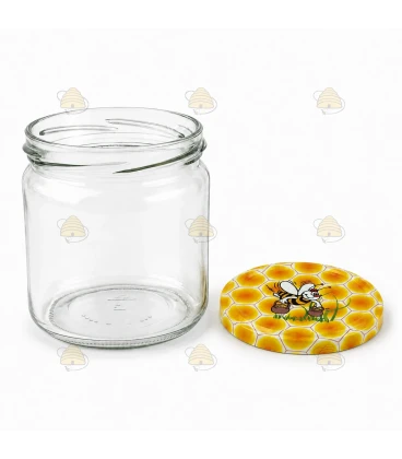Ronde glazen potten 36 stuks - 388 ml / 500 gram, met keuze uit deksels (TO 82 mm)
