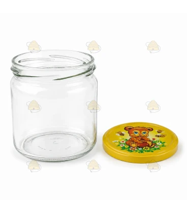 Ronde glazen potten 36 stuks - 388 ml / 500 gram, met keuze uit deksels (TO 82 mm)