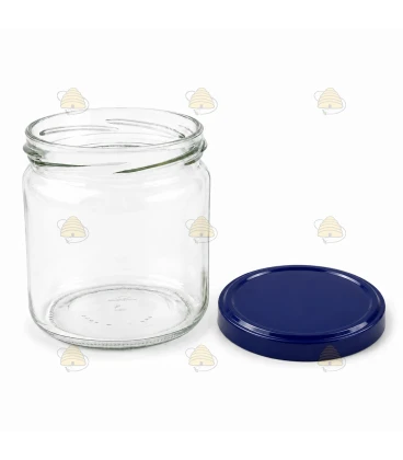 Ronde glazen potten 36 stuks - 388 ml / 500 gram, met keuze uit deksels (TO 82 mm)