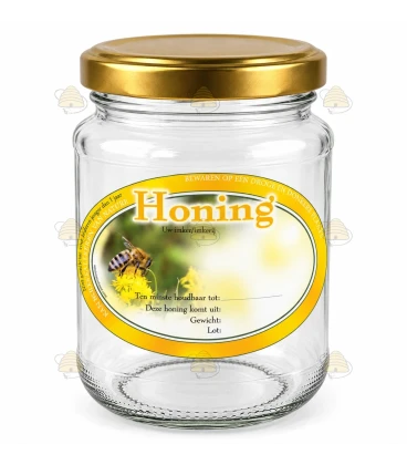 Ovaal geel honingetiket