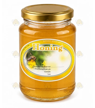 Ovaal geel honingetiket