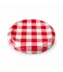 Doos deksels rood/wit jampot (klik knop / RSB) , 63 mm TO - 1300 stuks