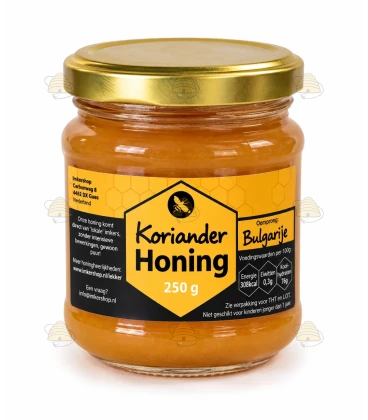 Koriander honing vast 250 gram