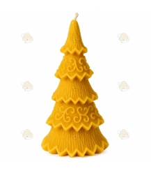 Bijenwaskaars kerstboom versierd