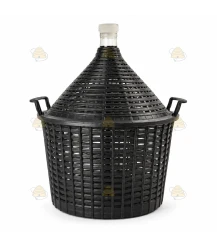 Glazen mandfles 15 L met plastic stop