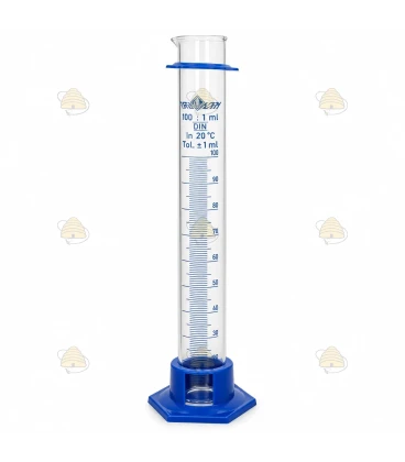 Glazen maatcilinder 100 ml met schaalverdeling en kunststof voet
