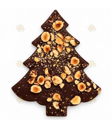 Pure honingchocolade kerstboom met hazelnoten - 85 gram